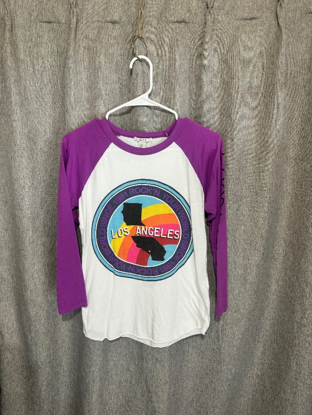Forever 21 Rock'n Your World Since 1981 Los Angeles Baseball Tee